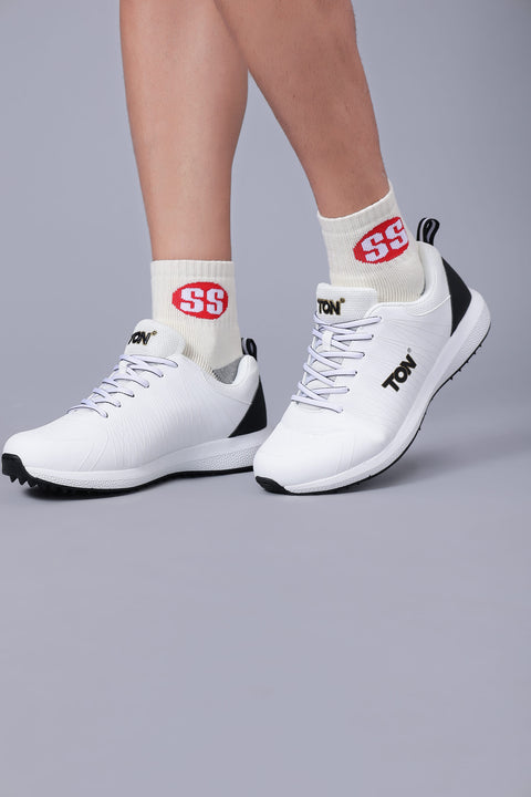 TON Black/White Edition Cricket Shoes - SS
